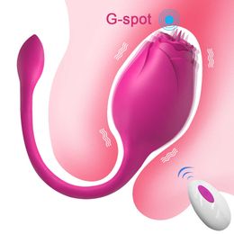 Nieuwe draadloze roosvibrators voor vrouwen met tong likken likken afstandsbediening dildo g spot massager love ei sex speelgoed voor vrouwelijke volwassene 230316