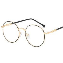 Nouvelles lunettes optiques pour femmes, monture ronde en métal, verres transparents, noir, argent, verre pour les yeux, FML181U