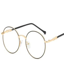 Nouvelles verres de femme Frames optiques en métal verres ronds Cadre Clair Lens Eyeware Black Sier Gold Eye Glass FML1087203