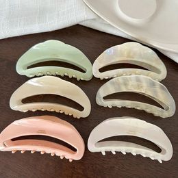 Nieuwe vrouw Large Koreaans hoogwaardige halve maan design Acetaat Haar klauwen Meisjes Jelly Color Barrettes Haarclips Haarspelden Hoofdkleding