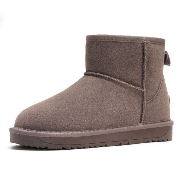 Nuevas botas de nieve de invierno para mujer, zapatos de mujer Cuero de vaca real, botas de piel para invierno para mujer, talla 35-40