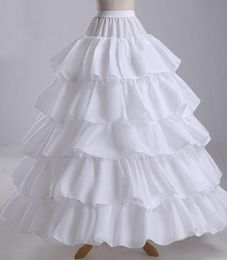 Nouvelles femmes 4 cerceaux jupons de mariée pour robe de bal robe de mariée volants tissu sous-jupe blanc accessoires de mariage sur mesure 9948905