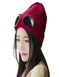 NIEUWE Dames Mutsen Winddichte Glazen Hoed Casual Warme Gebreide Muts Gorro Herfst Winter Outdoor Skiën Hoeden Hip Hop Skullies Bonnet9092580