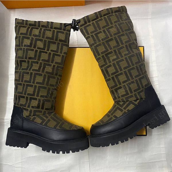 Nouvelles bottes pour femmes bottes de marque de luxe bottes de ski bottes de neige bottes d'hiver avec logo de marque semelles antidérapantes en caoutchouc bottes de moto de mode design bottes longues pour filles