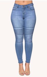 Nouveau femmes Jeans décontractés blanchi lavé drapé lambrissé taille moyenne pantalon Slim Fit femme pantalon de haute qualité livraison gratuite