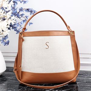 Nouveau sac à bandoulière pour femmes Designer HOBO sac à main sac à bandoulière toile avec cuir sac fourre-tout HOBO décontracté grand bandoulière avec portefeuille 2 pièces 8013