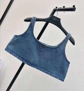 nieuwe Dames Denim Tanks Crop Top Hemdje Vrouwelijke Slanke Korte StreetWear Patchwork Tube Slanke Tank