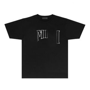 Nueva ropa de diseñador para mujer 077 Hollow Sun retrato impreso camiseta de manga corta R100W90 Camiseta de moda casual para mujer y para hombre