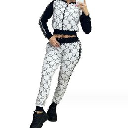 Nuevas chándal de diseñador de mujeres Dos set de 2 piezas Fashion Sports Fashion Manga Long Pantalfits Top Traje de jogging