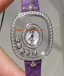 Nuevo reloj de diamantes para mujer HAPPY DIAMONDS 2043685001 Reloj Movimiento de cuarzo suizo Esfera cuadrada transparente Cristal de zafiro mujer watc7864994