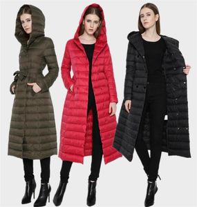 Nouvelles femmes supplémentaires sur les couches longues ou moyennes marque Highknee UltraHin Slim Womens Down Coats Femme Jacket Hooded Lightweled 5369656