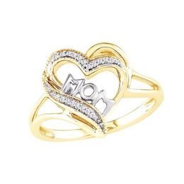 Nieuwe Vrouwen Mode Hartvormige Liefde Mum Ring Two Tone Goud Zilver MOM Karakter Diamanten Sieraden Familie Verjaardagscadeau voor Moth271n
