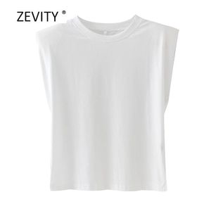 Nouvelles femmes Mode Solide Couleur Épaulière Casual T-shirts Femme Basic O Cou Sans Manches Tricoté T-shirt Chic Tops De Loisirs T678 210311