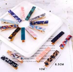 Pince à cheveux Barrettes accessoires acrylique épingle à cheveux femmes filles acétate imprimé léopard Rectangle goutte d'eau feuille d'étain brillant Hairgrip