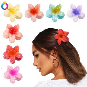 Nouvelles femmes filles mignons couleurs de bonbon ruban big flower en plastique poils griffes coiffure douce porte-cheveux pairpin basse-tête de mode accessoires de cheveux 1898