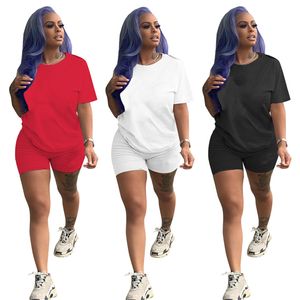 Nouveau femmes jogger costumes été survêtements à manches courtes t-shirts + shorts 2 pièces ensemble grande taille S-2XL tenues décontracté noir vêtements de sport en cours d'exécution vêtements de fitness 4925