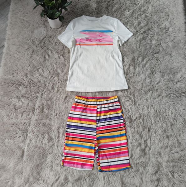 Nuevas mujeres traje de jogging chándales de verano manga corta camiseta blanca + pantalones cortos conjunto de dos piezas Tallas grandes 2X trajes casual ropa deportiva negra sudaderas con letras 5024