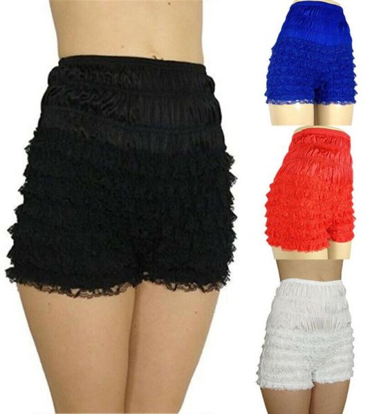 Nuevas señoras de las mujeres de encaje con volantes Knicker ropa interior pantalones cortos Braga pantalón de protección Negro Azul Rojo White6283462