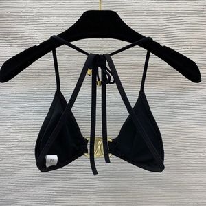 Nieuw vrouwenlogo Decorated Black Gedeveded Sexy Bikini Desinger Suit Swinwear Bathing Set SMLXL