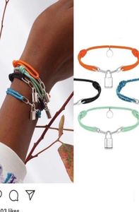 Nouveau femmes amant Bracelet à la main réglable corde chaîne Bracelet charme serrure pendentif titane acier inoxydable pour cadeau avec lettre 7c6169870