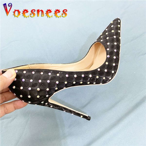 Nouvelles femmes luxueuses diamant talons hauts 12 cm