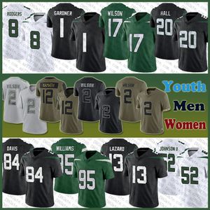 Aaron Rodgers Allen Lazard Football Jersey personnalisé hommes femmes jeunesse Ahmad Sauce Gardner Garrett Zach Wilson Breece Hall Quinnen Williams Corey Davis