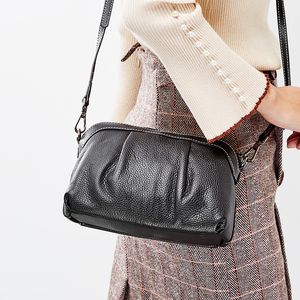 Nouveau-sac messager pour femmes, Design de marque, en cuir véritable souple, coque à bandoulière, petit sac à bandoulière décontracté