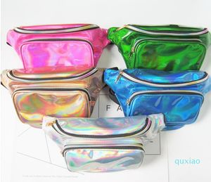 Nieuwe vrouwen metallic zilveren fanny taille tas borst pack fonkeling festival hologram portemonnee reistas 5 kleuren