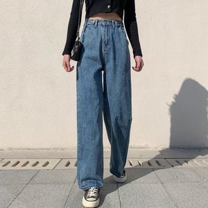 New Women Pant Woman Jeans High Waist Denim Pants Wide Leg Denim Clothing Blue Jeans Vintage Quality Fashion Straight Pants