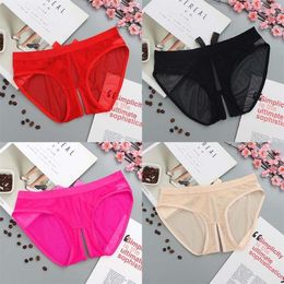 Nieuwe Vrouwen Slipje Sexy Lingerie Exotische Slipje Open Kruis Kant Mesh Ondergoed Crotchless Underpants Sexy Slips Met Terug 290K