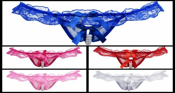 Nouvelles femmes perle culottes sexy Tangas dentelle transparente sexy GStrings et tongs sous-vêtements Tpants Lingerie culotte Opcion Regia DHL f7755831