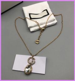 Nuevas mujeres collar colgante diseñador diamantes collares damas diseñador joyería lujos cadena letras accesorios para fiesta boda9547981
