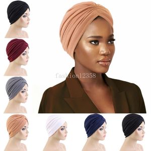 Nieuwe Vrouwen Geplooide Hoed Moslim Hijab Mutsen Motorkap Haaruitval Cover Chemo Cap Indian Hoofddoek Tulband Zachte Hoofddeksels Turbante