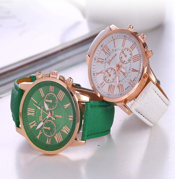 Nouvelles femmes Quartz Watch Femme Watch Threeeye Glass Leather Strip Band Watch Gift Explosion HJ2079192034