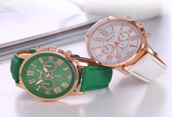 Nouvelles femmes Quartz Watch Femme Watch Threeeye Glass Leather Strip Band Watch Gift Explosion HJ2073971918