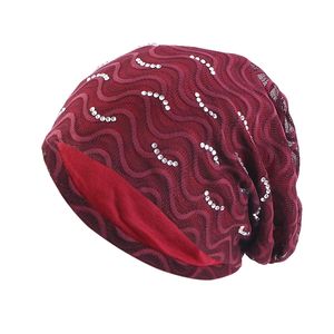 Nieuwe dames ademende dunne kant beanie hoeden vrouwelijk katoen casual hoed baggy slouchy moslim tulband chemo cap voor kankerpatiënten