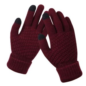 Gants tricotés en laine de cachemire pour femmes, chauds et épais, mitaines solides pour téléphone portable et tablette, livraison directe, nouvelle collection hiver