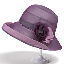 Chapeau seau en Organza pour femmes, casquette de plage à large bord, bassin de fleurs en maille, casquette de vacances fine et respirante, nouvelle collection