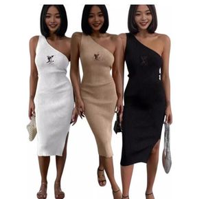 Nieuwe katoenen hoge elastische elastische geborduurde jurk met dames