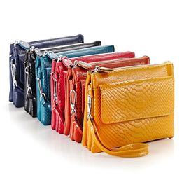 Nieuwe dames echte lederen crossbody portemonnee schoudertas mobiele zak portemonnee portemonnee portemonnee portemonnee koppeling met schouderriem en 275 g