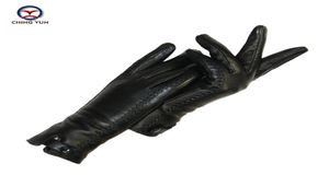 Nouveaux gants pour femmes en cuir véritable hiver chaud femme douce femelle doublure en fourrure de lapin fermoir riveté mitaines de haute qualité T2008193981023