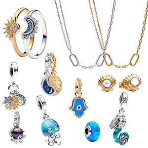 Nouveaux bijoux pour femmes 100% argent sterling 925 charme de chaîne de conque de sirène adapté à l'original Pandora bracelet accessoire à créer soi-même gif