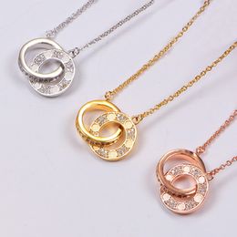 Nouveaux colliers pendentifs pour femmes créateur de mode titane acier CZ diamant collier de luxe bijoux fins cadeau Saint Valentin pour femme