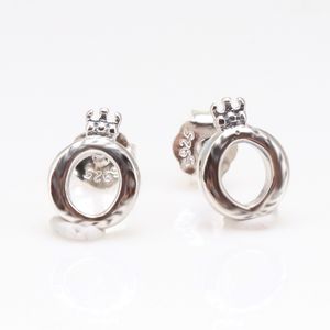 Nuevo pendiente de corona redonda para mujer, oferta especial de moda femenina, pendientes circulares de marca Boutique, oro rosa, plata, blanco, regalo de joyería de boda