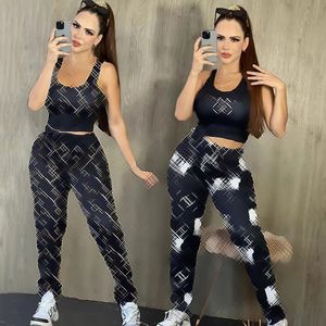 Nieuwe damesset Designer Luxe Mode Casual Sexy Set Mouwloze tanktop Slim Fit tweedelige set D0074