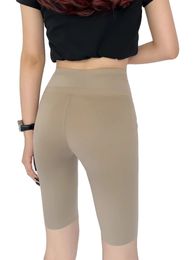 Nuevos pantalones cortos ajustados para mujer, pantalones de yoga, pantalones cortos de yoga, mallas, ejercicio de cintura sólida, yoga, fitness, pantalones cortos de levantamiento de cadera, pantalones cortos de secado rápido para correr ajustados