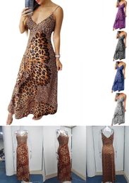 Nieuwe dames spaghetti-riem luipaardprint vlinderprintjurk modieuze en comfortabele mouwloze jurk met v-neck voor gelaagdheid AST9431