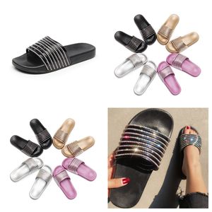 nieuwe zomerse ambachtelijke pantoffels voor dames met helder gezicht sprankelende verkoelende pantoffels sandalen met platte bodem GAI briljante luxe modieuze luxe diamantmode