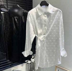 Nieuwe zonnebrandcrème -kledingmerkontwerper Casual Blouses -shirts voor dames, afdrukbrief CC Ice Silk Satijnen shirts