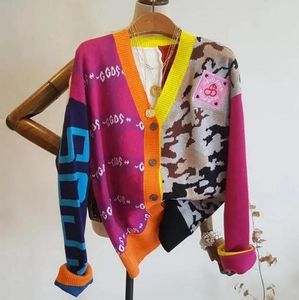 Nouveau pull femme marque Designer arc-en-ciel imprimé pull manteau lâche Outwea